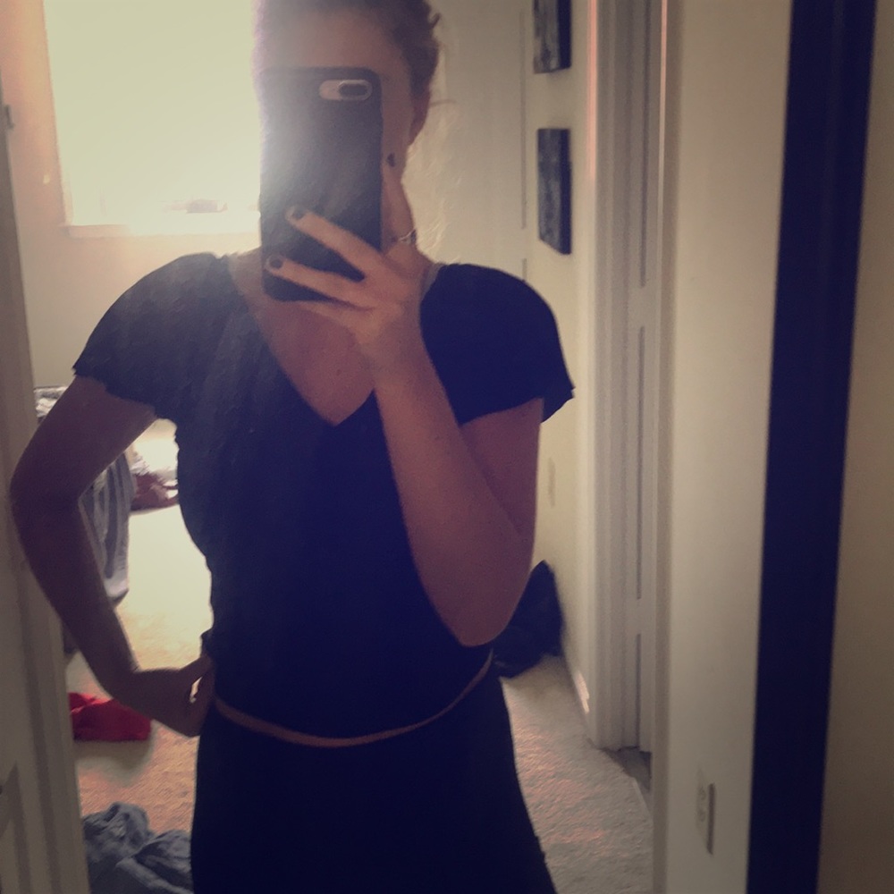 Frilly black crop